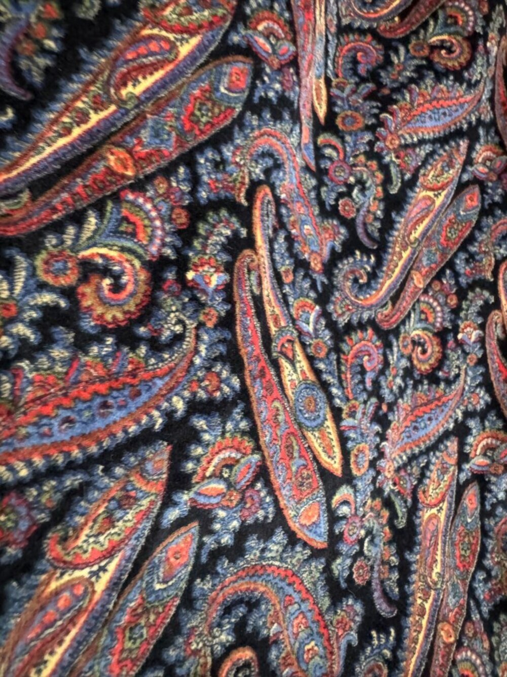 Vintage Velvet Paisley Print Knee Lenght Skirt S - Picture 4 of 5